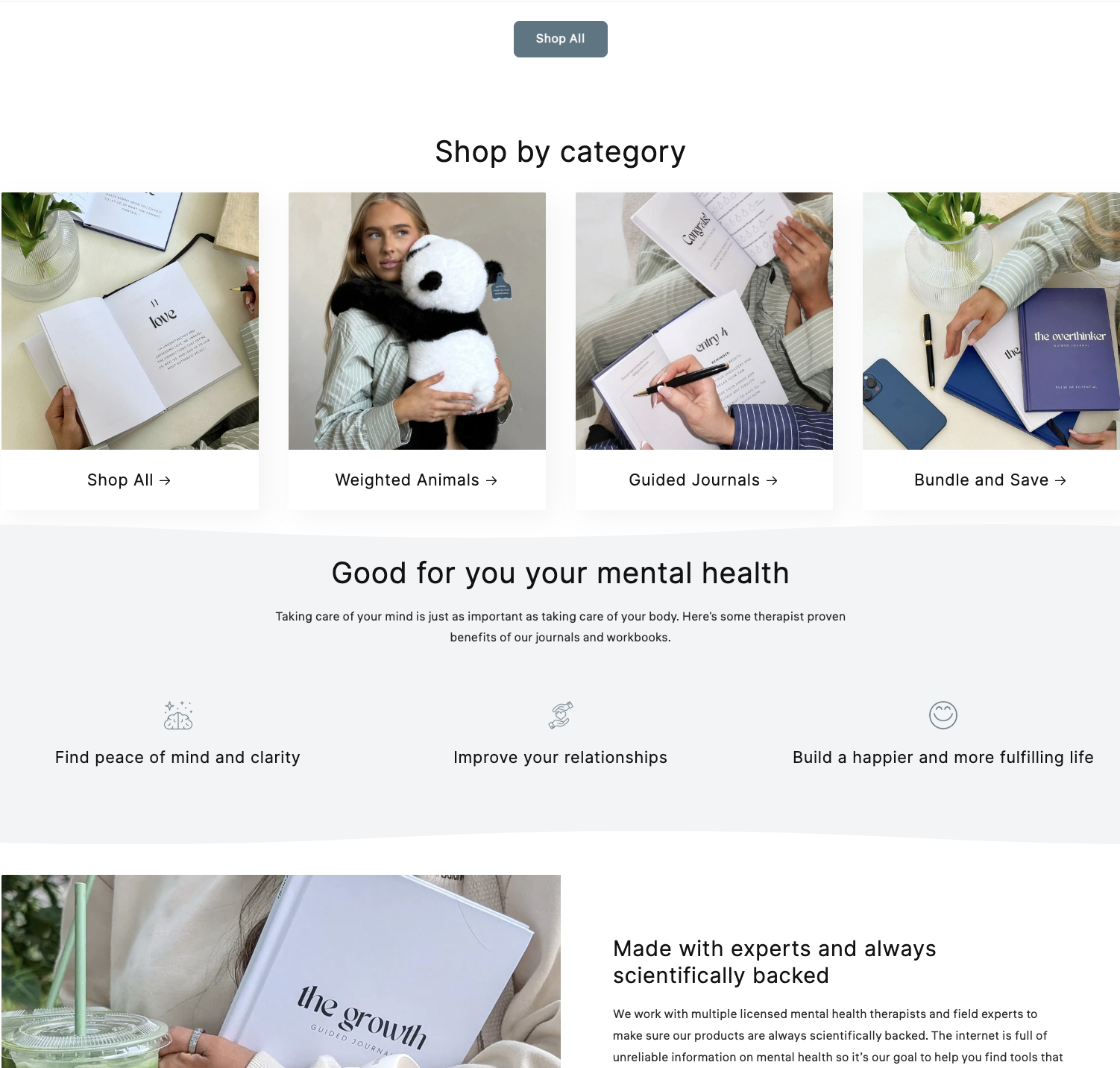 Landing page before - basic layout